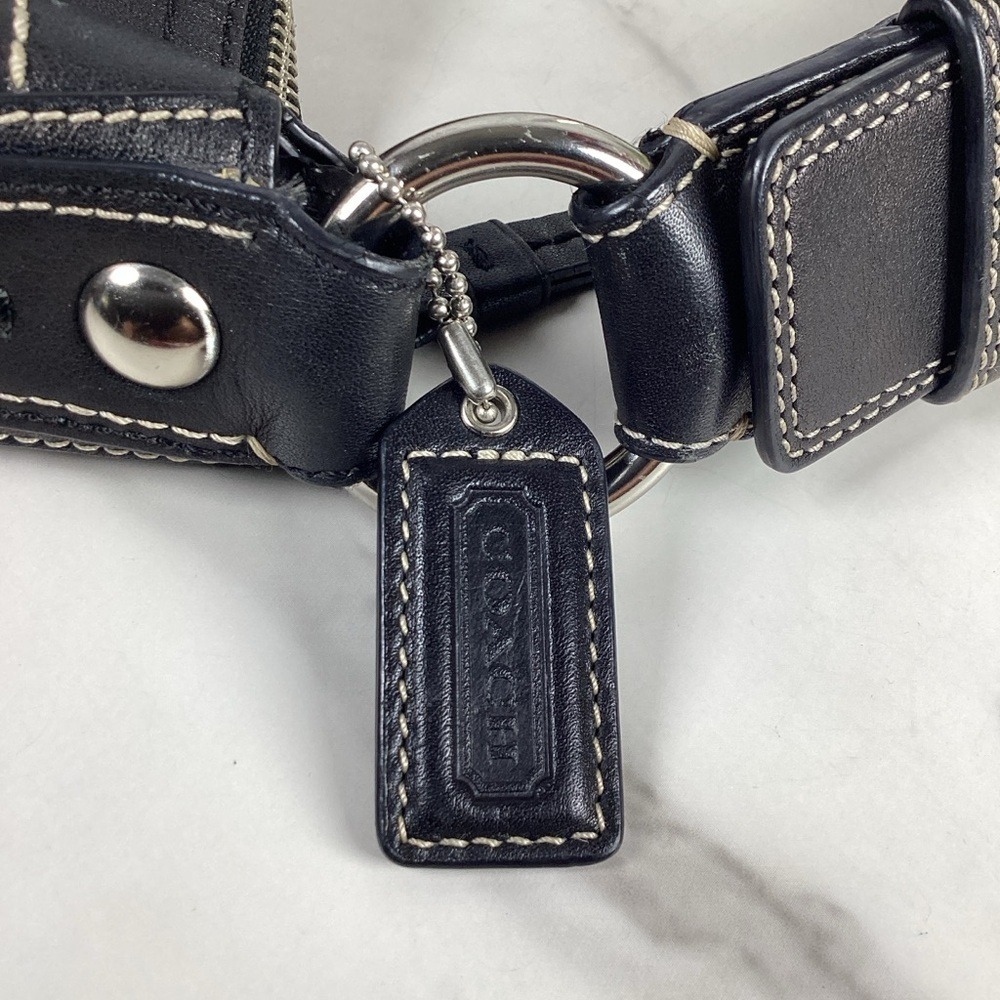 Coach Y2K‎ #13730 Vintage Soho Black Leather  Shoulder Bag with Silver Purse - Picture 8 of 14
